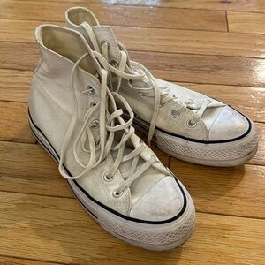 White platform converse - size 8